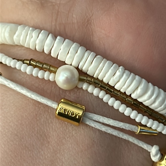 J.Crew Seaside Bracelet Set of 3 NWT vacation jewelry fresh water pearl New - Picture 4 of 12